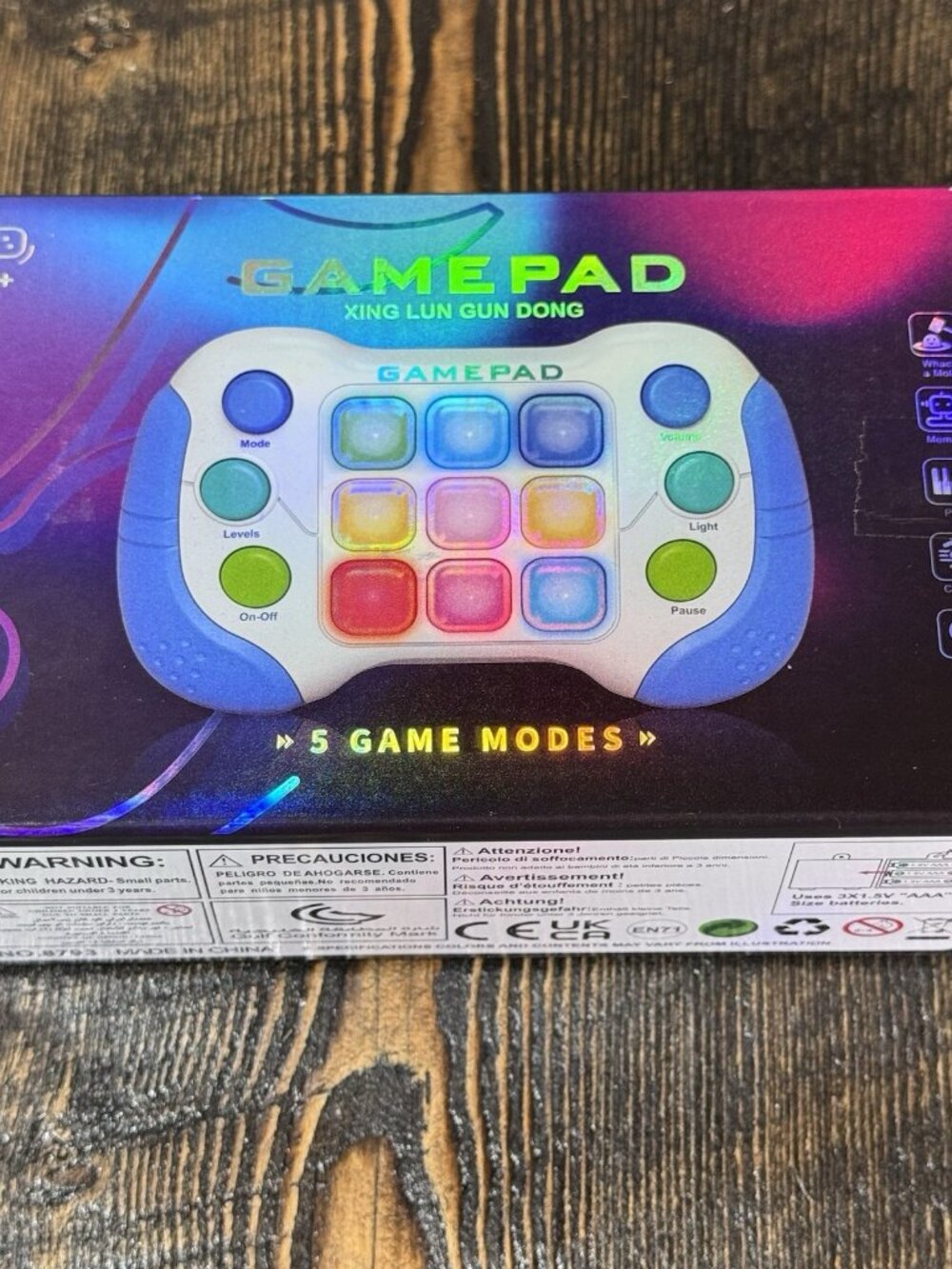 5 Game Modes Handheld Gamepad Pop It Fast Quick Push Button Popper Light Up